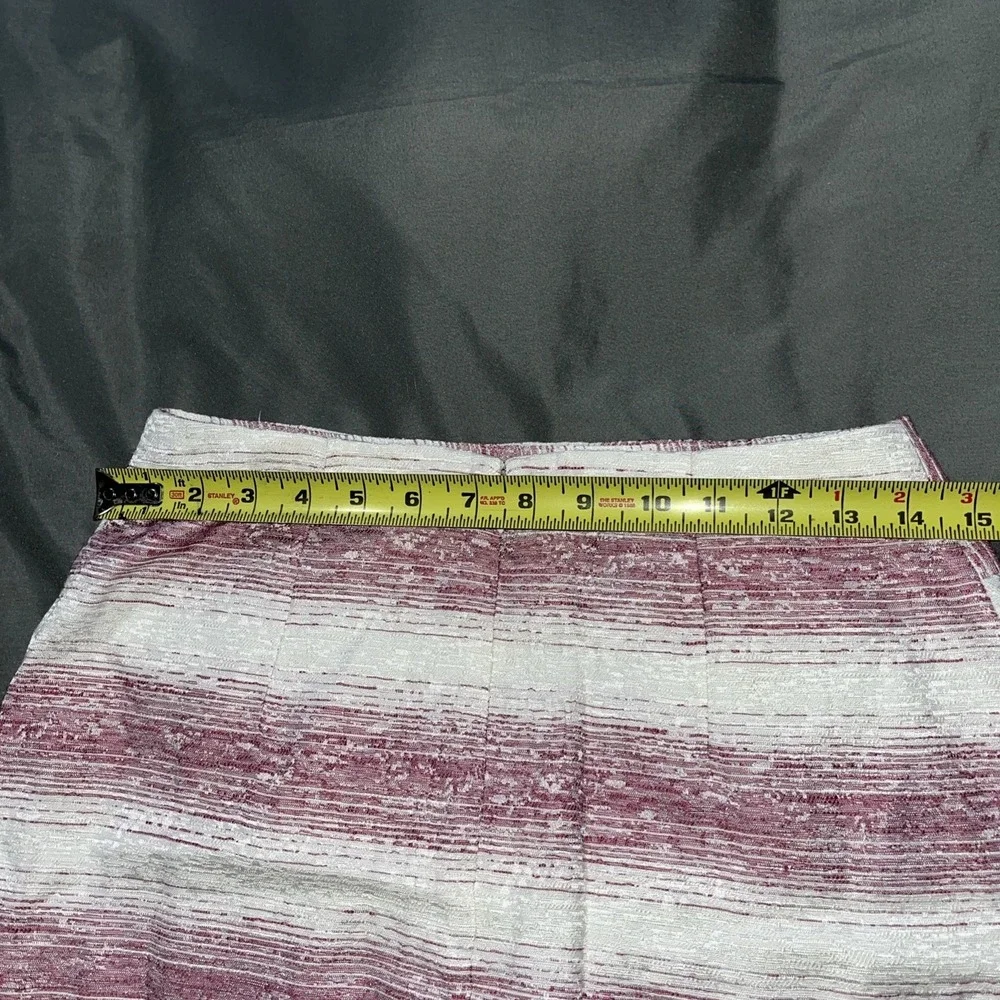 Hutch‎ Anthropologie Stretch Stripe Mini Skirt Pink White